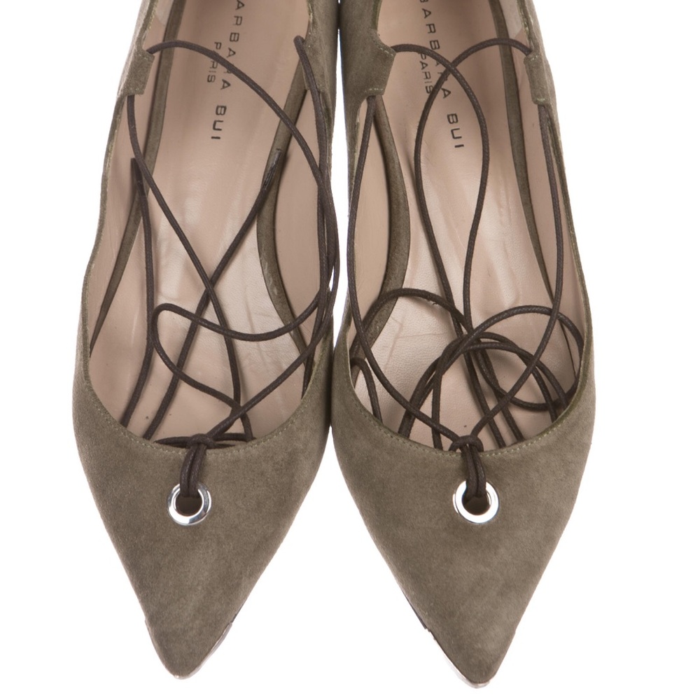 Barbara Bui Suede Lace Up Flats Sz 8.5